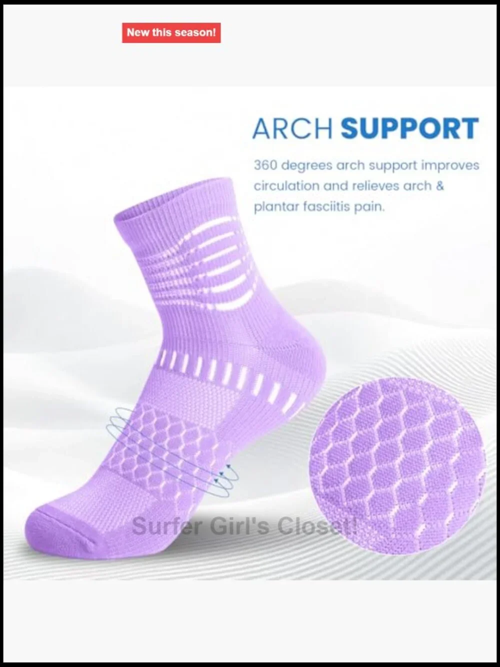 Ankle Compression Socks for Plantar Fasciitis Cushioned Athletic Running Socks